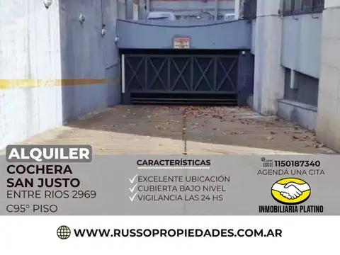 Alquiler cochera cubierta Las Torres San Justo