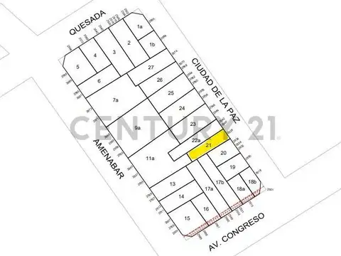 Terreno en Venta 6,50  mts Frente