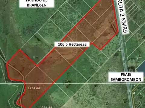 CAMPO EN VENTA SOBRE RUTA 2 KM 89/90