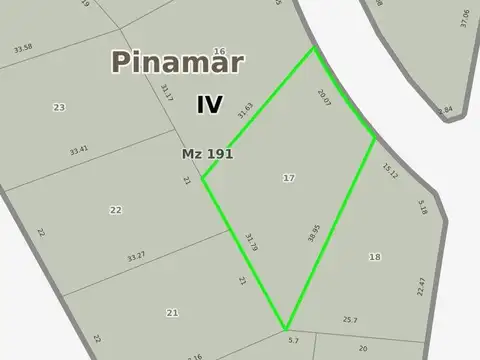 Terreno en Venta en Pinamar, USD 65.000