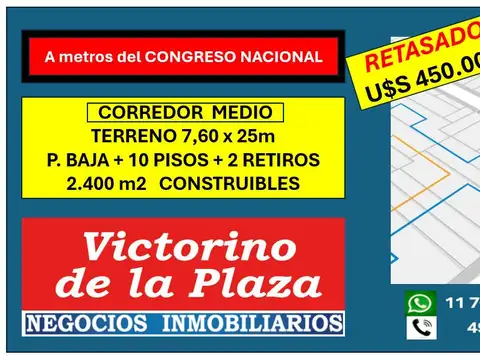 Terreno en Venta Congreso Balvanera - 2400 m² Construibles