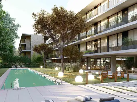 Departamento 3 ambientes con jardín PLANTA BAJA,  en Terrazas de Santa María, Villanueva.