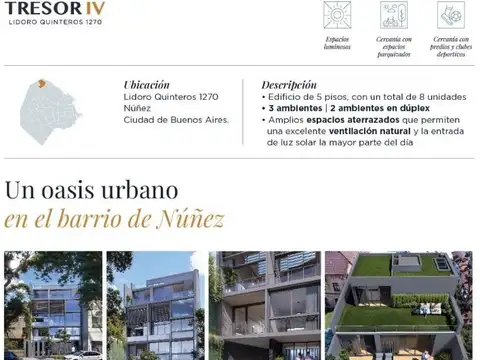 Departamento en Venta de 1 dormitorio