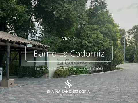 TERRENO DE 1052 M2 EN VENTA, BARRIO LA CODORNIZ, LOS CARDALES