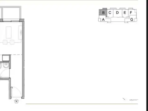 Departamento Monoambiente con 1 baño
