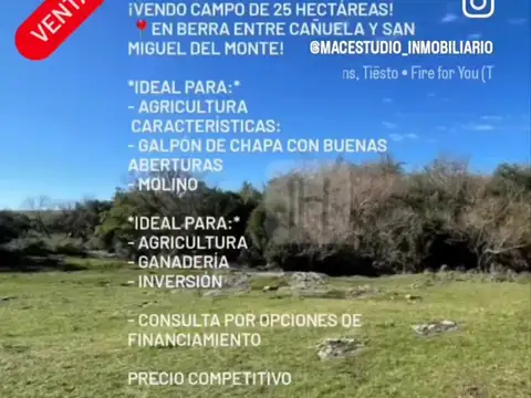 Campo en Venta de 25  ha