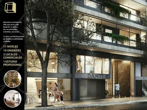 V.LURO. DANTE 100. MONOAMBIENTE FRENTE BALCON. (EN CONSTRUCCION)