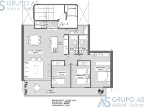 Departamento en zona Parque España