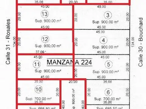 Terreno en Venta 45  mts Frente