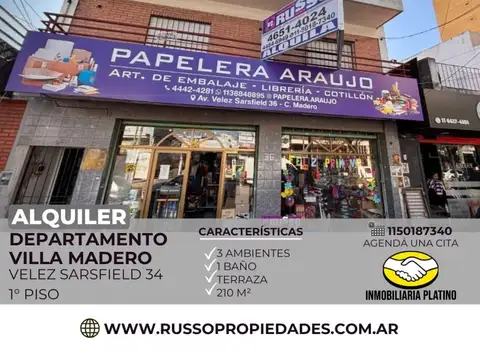 Alquiler Departamento 3 Ambientes Villa Madero