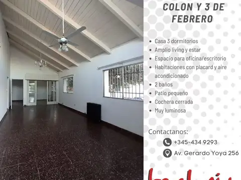CASA 3 DORMITORIOS, BUENA UBICACION, LUMINOSA