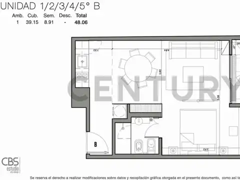 Departamento en Venta de 1 dormitorio