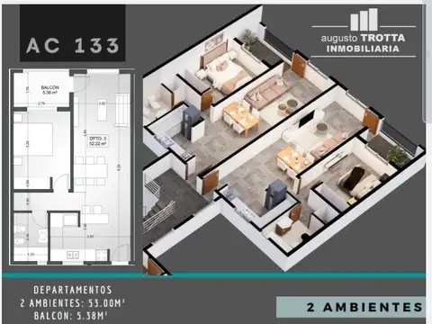 Departamento en Venta de 1 dormitorio