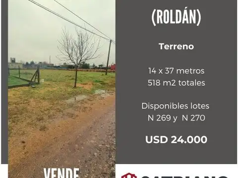Terreno en Venta 14  mts Frente