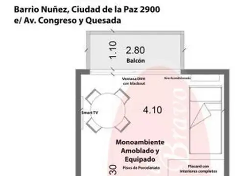 Departamento en Alquiler de Monoambiente