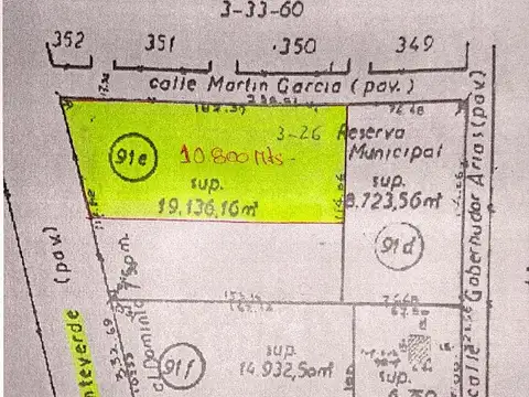 Terreno en Alquiler 108  mts Frente