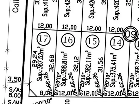 Terreno en Venta 12  mts Frente