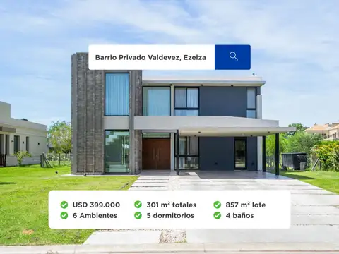 CASA 6 AMBIENTES EN VENTA BARRIO PRIVADO VALDEVEZ
