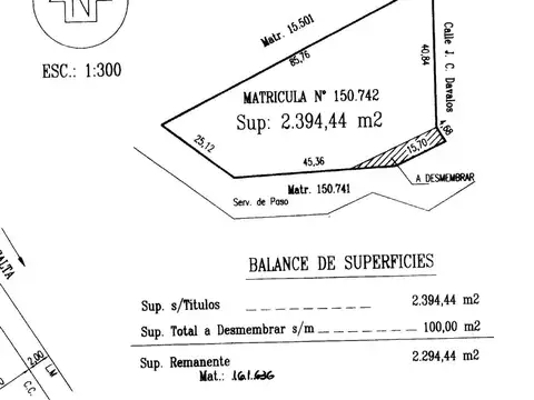 Terreno en Venta de 2294,0 m2