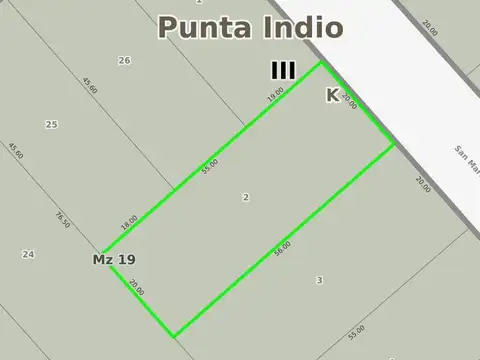 Terreno en Venta 20  mts Frente