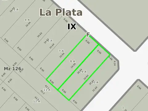 Terreno en Venta 17  mts Frente