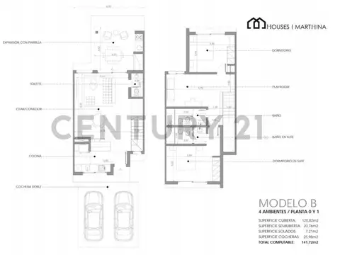 Casa en Venta con 2 cocheras