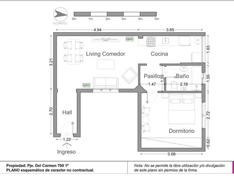 Departamento en Venta de 1 dormitorio