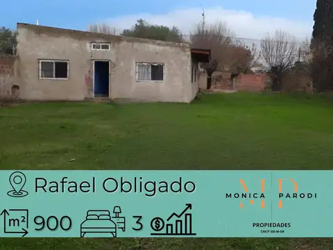 Casa en venta a terminar sobre lote de 900 m² en la ciudad de Rafael Obligado – Rojas