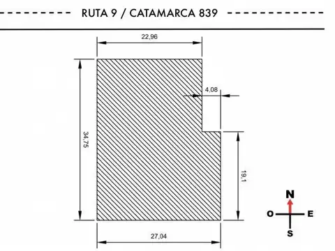 Terreno en Alquiler 22  mts Frente