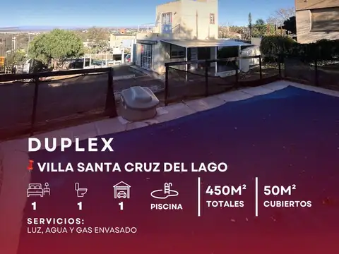 Moderno Duplex Equipado De 1 Dormitorio, Cochera Y Piscina Sobre Ruta 28, Villa Santa Cruz Del Lago