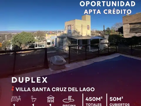 MODERNO DUPLEX EQUIPADO DE 1 DORMITORIO, COCHERA Y PISCINA SOBRE RUTA 28, VILLA SANTA CRUZ DEL LAGO