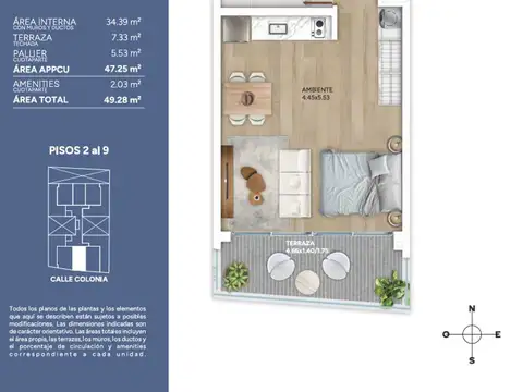 Venta Monoambiente en Cordon con Amenities