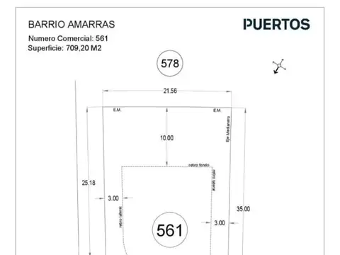 Terreno en Venta 35  mts Fondo