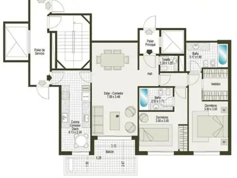 Departamento en Venta de 3 ambientes