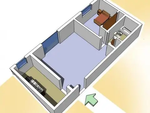 DOS AMBIENTES CONTRFRENTE C/BALCON, SOBRE AVENIDA