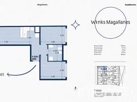 Departamento 3 ambientes con 1 baño
