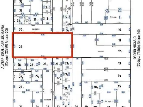 Terreno en Venta 21  mts Frente