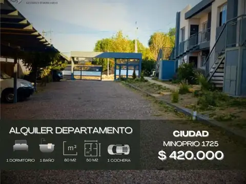 Departamento en alquiler c/ cochera en Centro