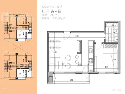 Departamento en Venta de 1 dormitorio