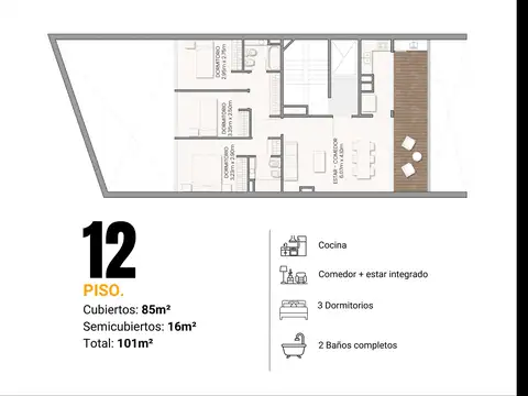 Piso de 4 AMB con Amenities en Villa Crespo, En construcción