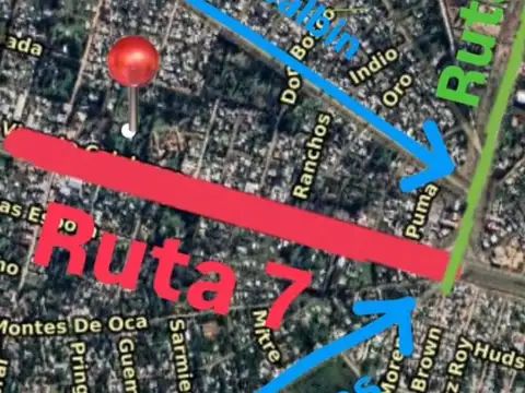 Venta Lote 7.500 m2  sobre ruta 50m2 de frente
