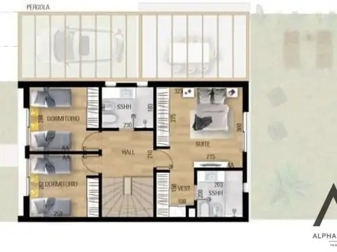 Casa en alquiler c/ cochera en Jardines de Areco