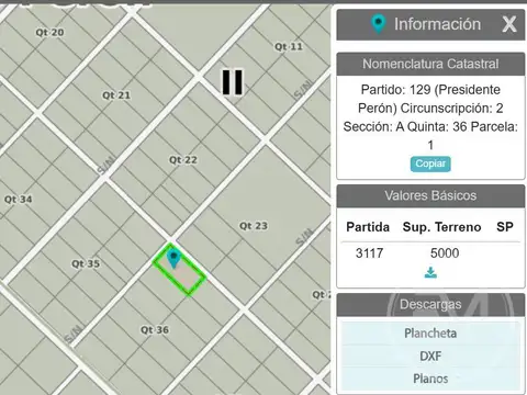 Terreno en Venta 50  mts Fondo
