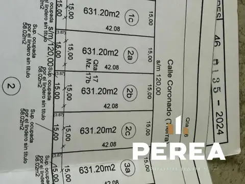 Terreno en Venta de 631,0 m2