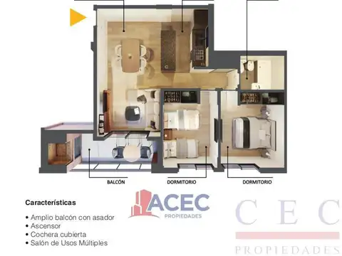 Departamento en Venta de 2 dormitorios