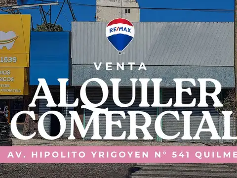 ALQUILER LOCAL 130 M2  SOBRE AVENIDA QULMES CENTRO