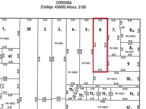 Terreno en Venta 36  mts Fondo