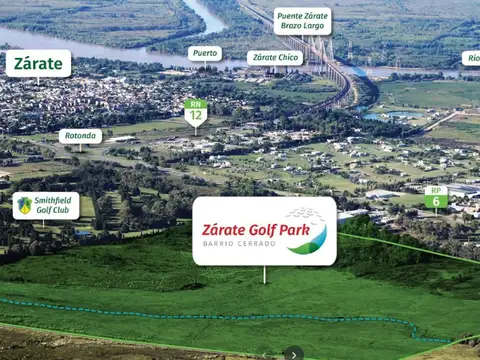 Lote a Laguna en Barrio privado Zárate Golf Park