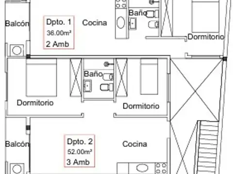 Departamento en Venta de 2 ambientes
