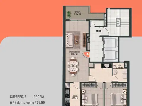 Departamento en Venta de 3 ambientes